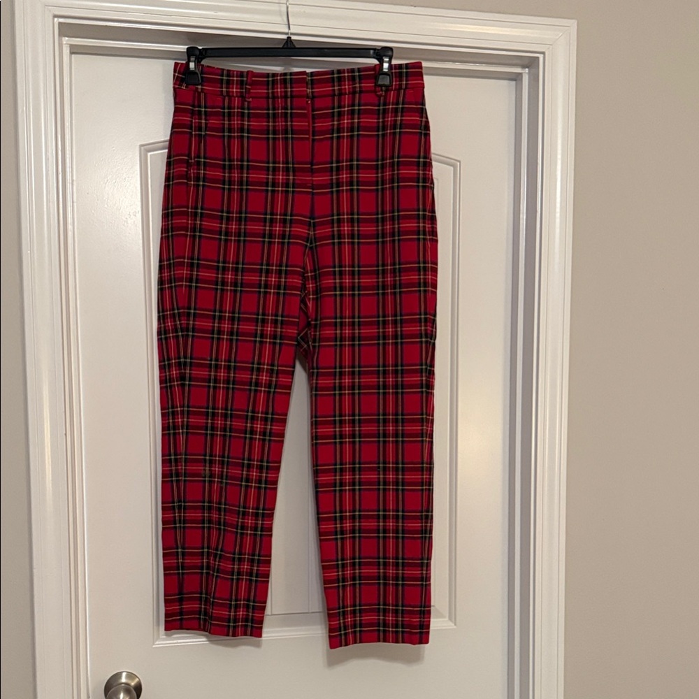 J. Crew Red Plaid Pants